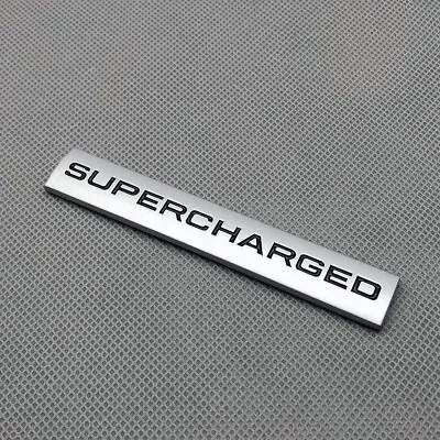 Silver Metal SUPERCHARGED Rear Lid Trunk Badge Emblem Sport Fender Logo Sticker • $5.99