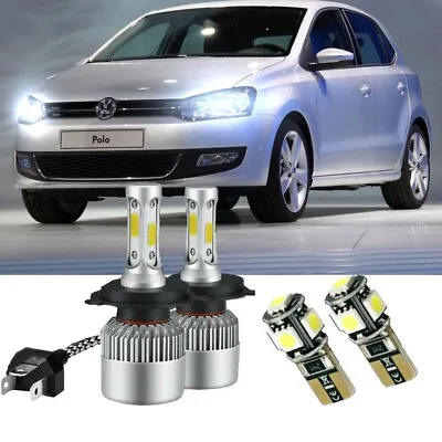 For VW Polo 6R - 4pc 472 501 6000K LED Xenon HID High/Low/ Side Headlight Bulbs • £18.79