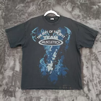 Team Muscletech The Best Of The Best Black XL Cotton Crewneck Graphic Y2K Shirt • $14.99