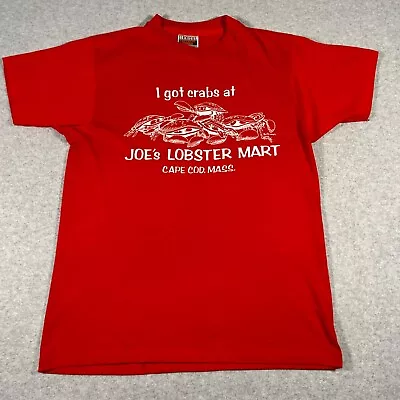 Vintage Cape Cod Shirt Adult Extra Small Red Joes Lobster Mart Single Stitch 80s • $22