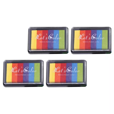 4 Pcs Rainbow Ink Pad Fabric Ink Pad Ink Pads Stamps Rubber Stamp Crafts • £9.99