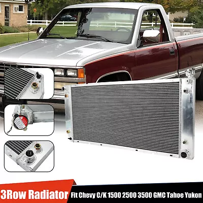 3Row Aluminum Core Radiator For 1988-2000 Chevy C/K Truck 1500 2500 3500 5.7L V8 • $167.99