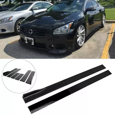 For 2009-2014 Nissan Maxima 78.7'' Side Skirt Splitter Extension Glossy Black • $94.30