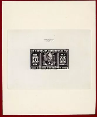 Honduras 1935 #331 Sunken Die Proof Tomas Palma ABNC  • $99.50