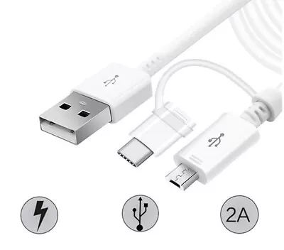 Samsung USB Type-C (USB-C) And Micro USB 2-in-1 Adapter Cable Data Sync Power... • $12.50