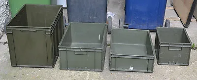 Stacking Heavy Duty Commercial Plastic Euro Storage Box Military Army Land Rover • £10.99