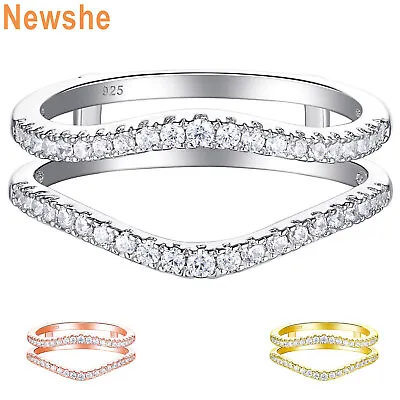 Newshe Ring Wrap Guard Enhancer For Engagement Ring AAAAA CZ 925 Sterling Silver • $30.99