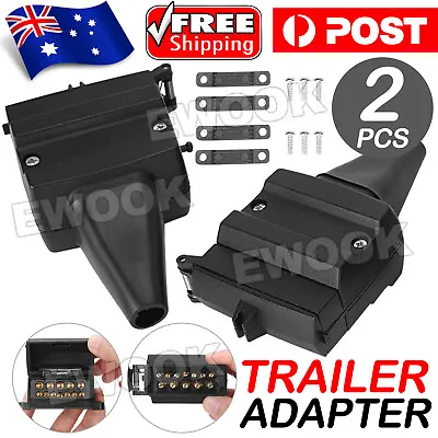 $14.85 • Buy 12 Pin Flat Trailer Plug Connector Socket Male & Female Caravan Camper Adaptor