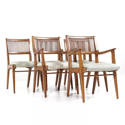 John Van Koert For Drexel Mid Century Walnut Dining Chairs - Set Of 6 • $3347