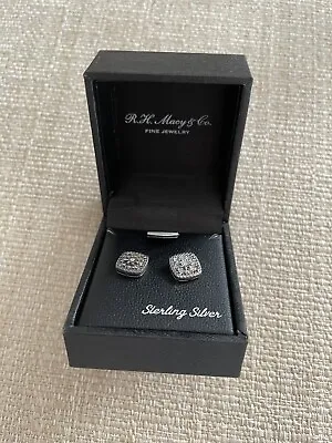 R.H. MACY & CO~ 1/10 CTTW & Sterling Silver Bridge Diamond Cush Stud Earrings  • $25