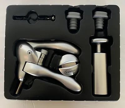 Rabbit 6 Piece Corkscrew & Wine Preserver Set Silver Finish Brand New In Box !! • $6.95