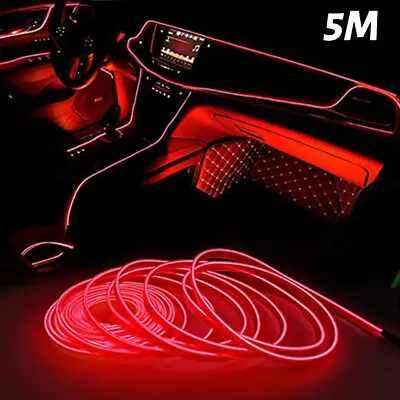 5M Red LED Car Interior Decorative Atmosphere Lamp Wire Strip Light Accessories • $9.79