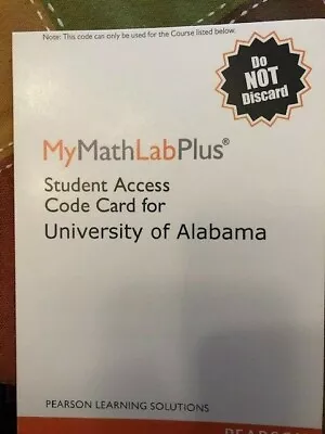 MyMathLab Plus For UNIVERSITY OF ALABAMA - ONLY • $50