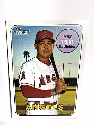 2018 Topps Heritage Error Variations #275 Mike Trout SP ANGELS Bat Boy • $150