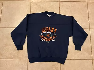 Vintage 90s AUBURN TIGERS Sweatshirt CRABLE Crew Neck SEWN Logo Mens Medium • $31.99