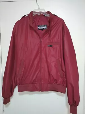 Members Only Jacket Moto Sz 44 Maroon Red YKK Full Zip  • $24.99