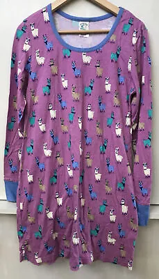 Nite Nite Munki Munki Nightie Nightgown Pajamas Hipster Llamas Sleepshirt Size L • $19.95