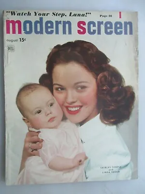 Modern Screen - Movie Fan Magazine - August 1948 Issue - Shirley Temple Cover • $8.99