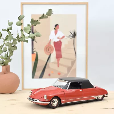 Norev 181599 1/18 Citroen DS 19 Convertible 1961 Corail Red Diecast Model Car • £189.39