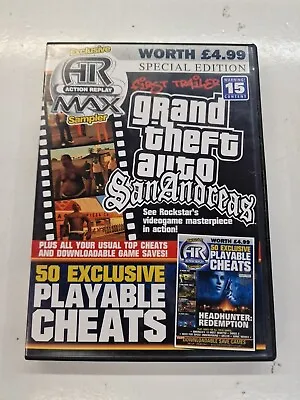 PS2 Action Replay Max- Grand Theft Auto San Andreas- Playable Cheats • £9.85