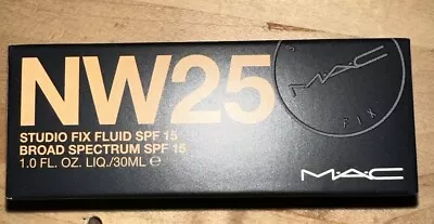 MAC NW25 Studio Fix Fluid SPF Broad Spectrum Full Matte Coverage 24 Hr Wear NIB • $29.95