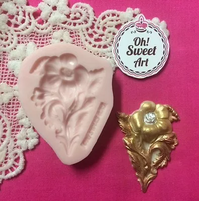 Rose Vintage  Scroll Silicone Mold Fondant Cake Decorating Wax Soap Jewelry FDA • $13.99