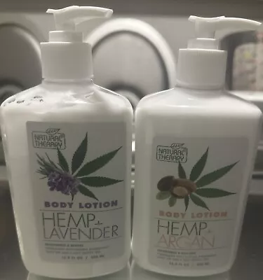 PACK OF 2- Natural Therapy 16.9 Oz HEMP & LAVENDER & Argan Body Lotion • $27.99