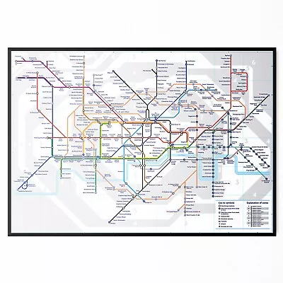 London Train Map System Tube Travel Poster | A5 A4 A3 A2 A1 | Picture Print • £26.99