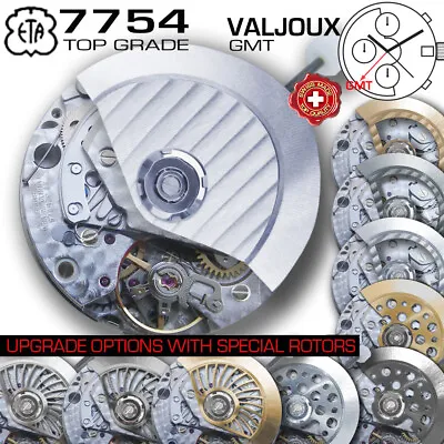 Movement Eta Valjoux 7754  -gmt- Automatic Chronograph  Top Grade • $790