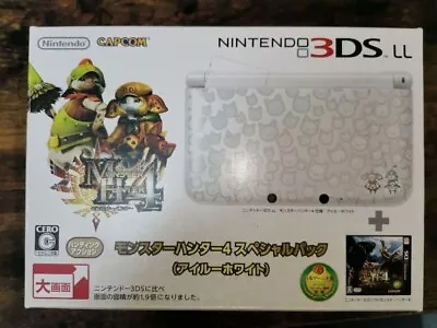 Nintendo 3Ds Ll Monster Hunter 4 Special Pack Airu White Capcom Japan Used • $316.99