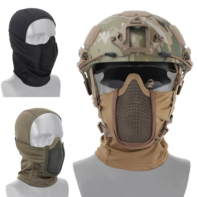 $15.99 • Buy Tactical Headgear Airsoft Paintball Steel Mesh Full Face Mask Balaclava Hunting