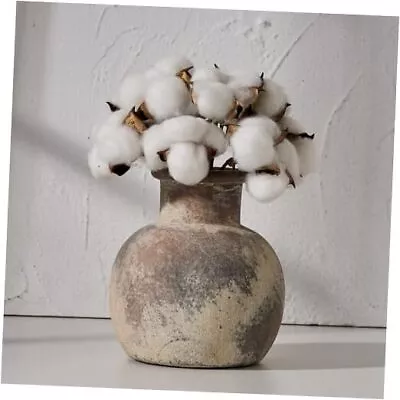  Ceramic Rustic Farmhouse Vase | 6 Inch Pottery Decorative Flower E404-terra • $40.31
