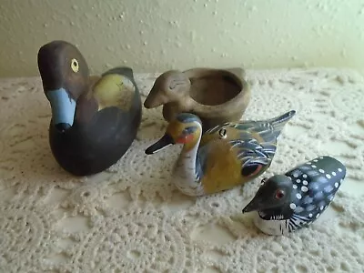 Lot Of 4 Vintage Duck Figurines Small Mallard Drake 1980s • $7.95