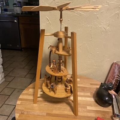 $4.49 • Buy Vintage Christmas Pyramid Carousel German Origin (missing Candle Holders)