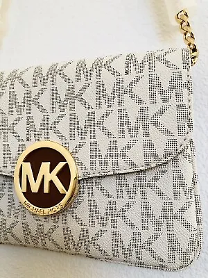 Michael Kors Fulton Small Logo Printed Canvas Crossbody Bag • $150