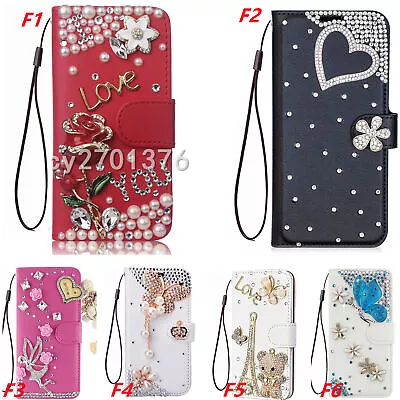 For IPhone 15/15 Plus/15 Pro Max Sparkly Leather Flip Wallet Phone Case Cover • £15.59