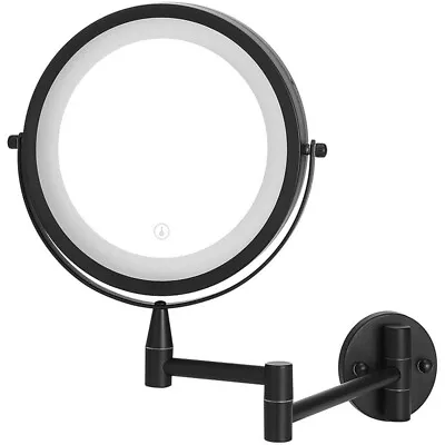 LED Light 360° Extending Makeup Bathroom Shaving Double Side Mirror Wall Mounted • £17.95