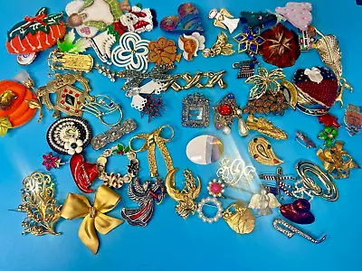 Around 65  Vintage & Modern Brooches Pin - Lot Grab Bag - Resale Gifts! • $75