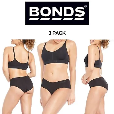 Bonds Womens Invisi Freecuts Midi Light Seamless Sleek Microfibre 3 Pack WU3Q • $54.95