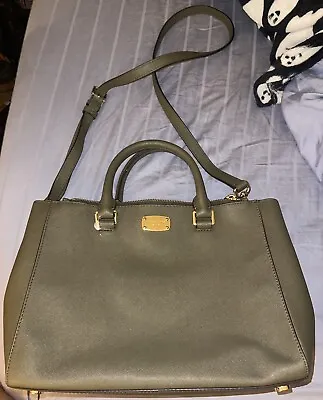 Michael Kors Kellen Medium Saffiano Leather Hangbag Olive Green W/ Dust Bag • $110