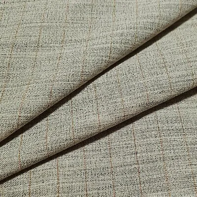 £4.99 • Buy Wool Blend Fabric Beige Melange Striped 55  Wide