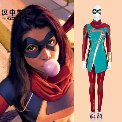 HZYM Ms. Marvel Cosplay Costume Women Kamala Khan Halloween Outfit Custom Made • $54