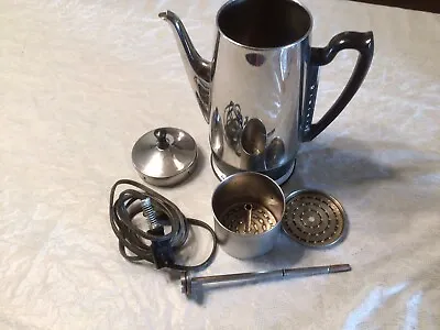 Vtg General Electric Coffee Maker Percolator A1SSP10 Chrome NonWorking For Parts • $15.99