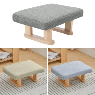 £17.95 • Buy Linen Ottoman Footstool Pouffe Bench Foot Stool Living Room Bedroom Hallway Seat