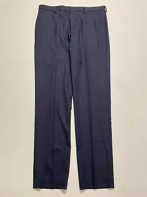 NEW J.Crew 34 X 34 Ludlow Slim Fit Blue Glen Plaid Four Season Wool Pants AA346 • $71.66