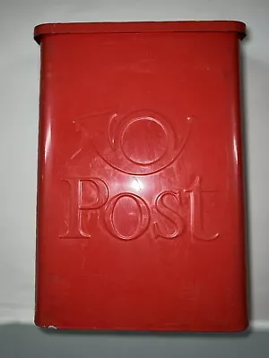 Red Metal Mailbox Original Post Postal Box Trumpet Flip Lid Vintage Original • $45