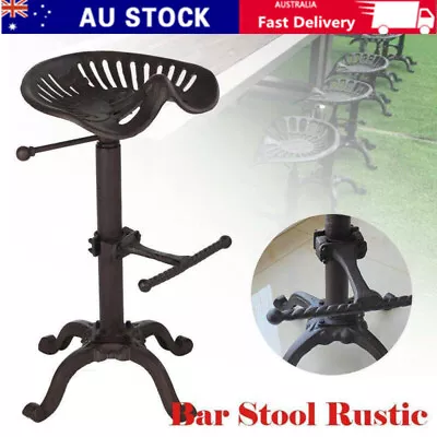 $168.15 • Buy Adjustable Vintage Tractor Seat Bar Stool Rustic Cast Iron Industrial Chair