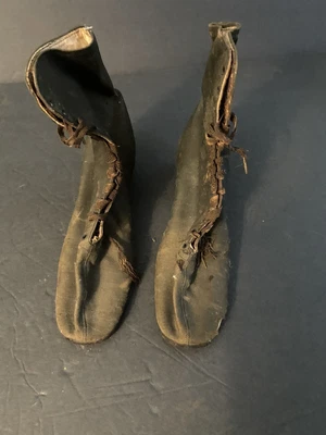 $45 • Buy Antique Victorian Edwardian Style Lace Up Shoes  Boots Fabric Small Size