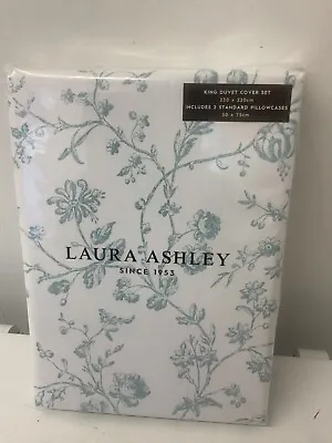 Laura Ashley Aria Duckegg Duvet Cover & 2 Pillowcases NEW - KING Size • £89.99