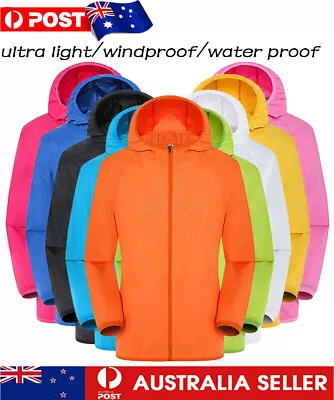 S-4XL Waterproof Windproof Jacket Outdoor Rain Coat Unisex Cycling RunningHiking • $17.98